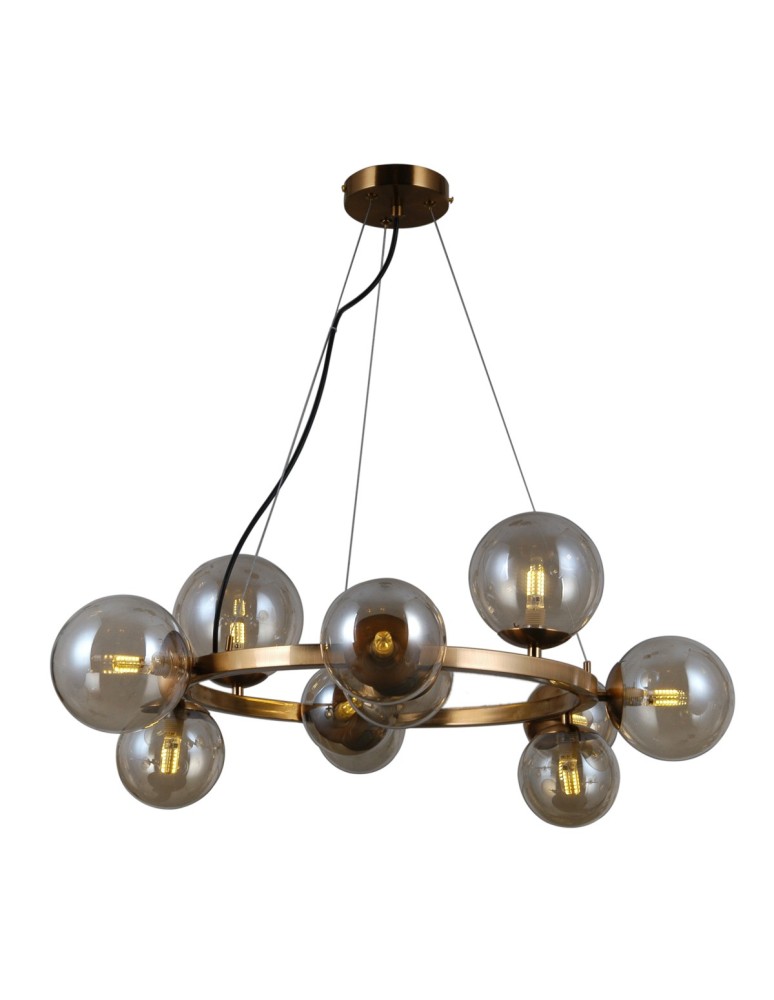 Lampy wiszące kule - ITALUX Montora Wisząca G9 11x5W Mosiądz PND-30223-11A - product kolory-swiatla.pl 2