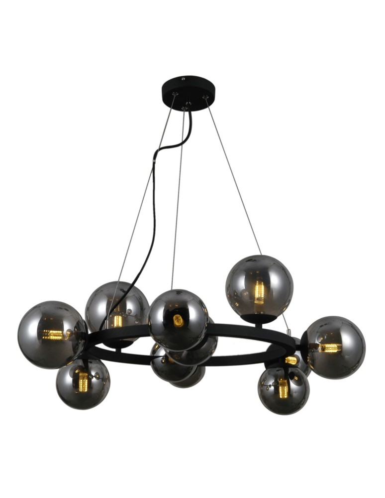 Lampy wiszące kule - ITALUX Montora Wisząca G9 11x5W Czarny PND-30223-11 - product kolory-swiatla.pl 2