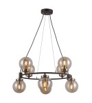 Lampy wiszące kule - ITALUX Galvez Wisząca E14 8x5W Czarny/Brązowy PND-28622-8A - produkt 2