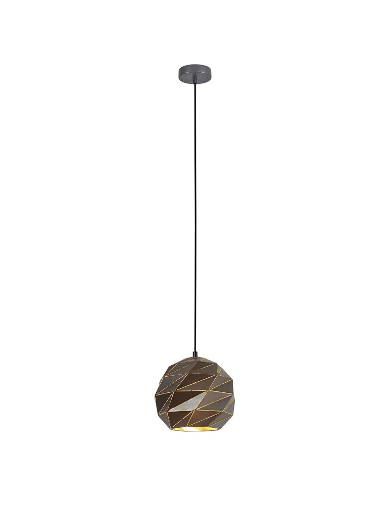 Lampy wiszące - ITALUX Palermo Wisząca E27 1x40W Antracytowy PND-2424-1S-GR+GD - product kolory-swiatla.pl 2