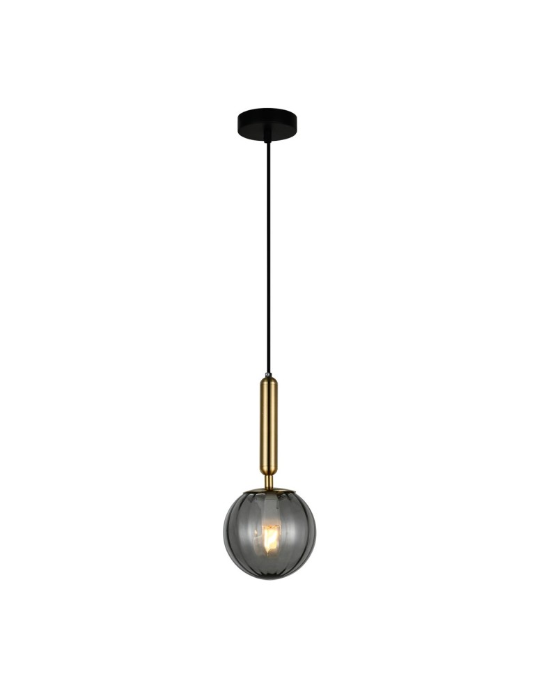 Lampy wiszące - ITALUX Ravena Wisząca E27 LED zintegrowany 1x5W Mosiądz/Dymiony PND-2324-1 BRO+SG - product kolory-swiatla.pl 2