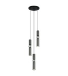 Lampy wiszące - ITALUX Isidora Wisząca GU10 3x25W Czarny/Szary/Chrom PND-14290-3-GR - produkt 2