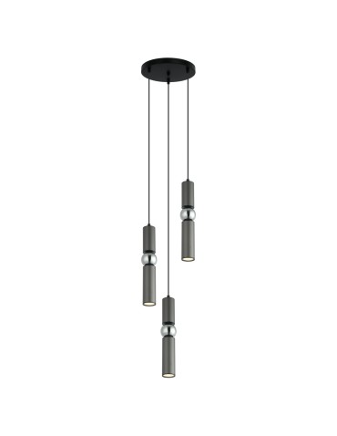 ITALUX Isidora Wisząca GU10 3x25W Czarny/Szary/Chrom PND-14290-3-GR - produkt 2
