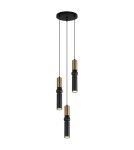 Lampy wiszące - ITALUX Isidora Wisząca GU10 3x25W Czarny/Brązowy PND-14290-3-BRO-BK - product 2