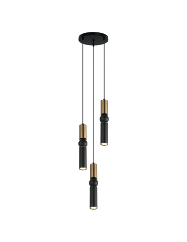 ITALUX Isidora Wisząca GU10 3x25W Czarny/Brązowy PND-14290-3-BRO-BK - produkt 2