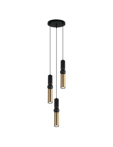 ITALUX Isidora Wisząca GU10 3x25W Czarny/Brązowy PND-14290-3-BK-BRO - produkt 2