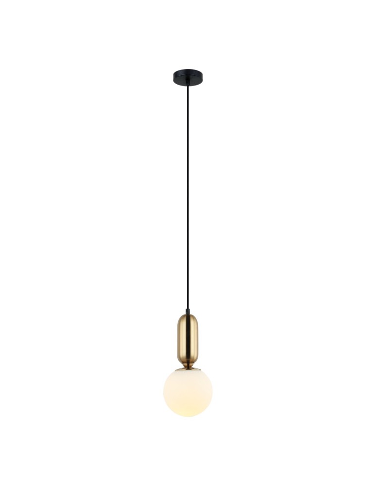 Lampy wiszące kule - ITALUX Aldeva Wisząca E27 1x40W Czarny/Brązowy PND-02340-1S-BRO - product kolory-swiatla.pl 2