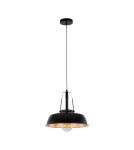 Lampy wiszące loftowe - ITALUX Paloma Wisząca E27 1x60W Czarny MDM-3619/1M BK+GD - produkt 2