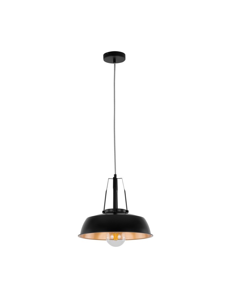 Lampy wiszące loftowe - ITALUX Paloma Wisząca E27 1x60W Czarny MDM-3619/1M BK+GD - produkt kolory-swiatla.pl 2