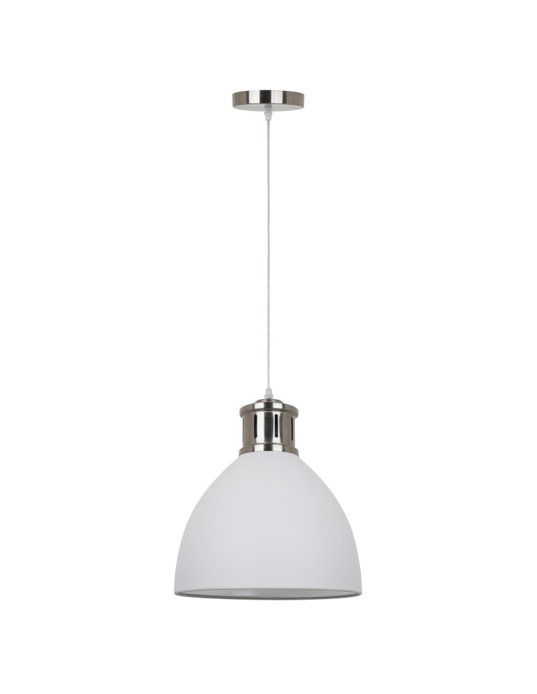 Lampy wiszące - ITALUX Lola Wisząca E27 1x60W Biały/Nikiel MD-HN8100-WH+S.NICK - product kolory-swiatla.pl 2