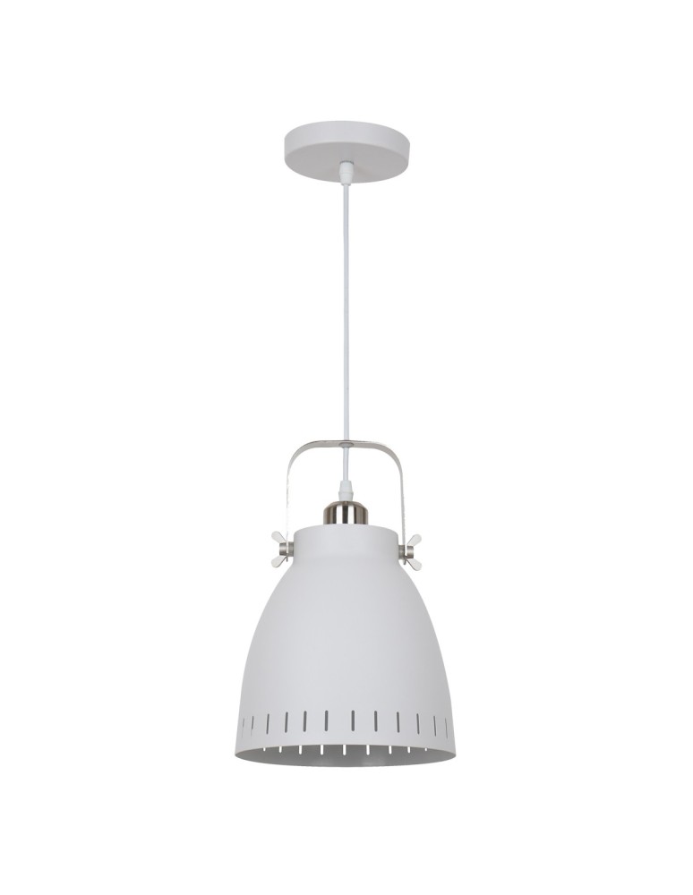Lampy wiszące - ITALUX Franklin Wisząca E27 1x60W Biały/Nikiel MD-HN8026M-WH+S.NICK - product kolory-swiatla.pl 2