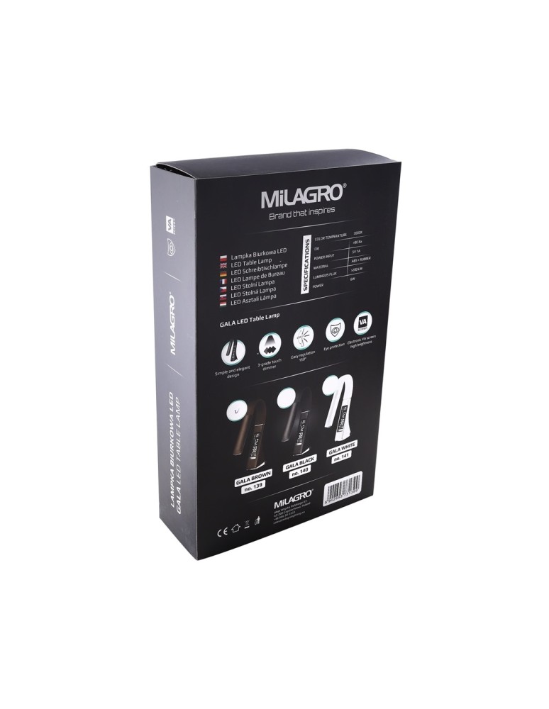 Milagro LAMPKA BIURKOWA GALA 6W LED BRĄZOWA ML139 Milagro LAMPKA BIURKOWA GALA 6W LED BRĄZOWA ML139