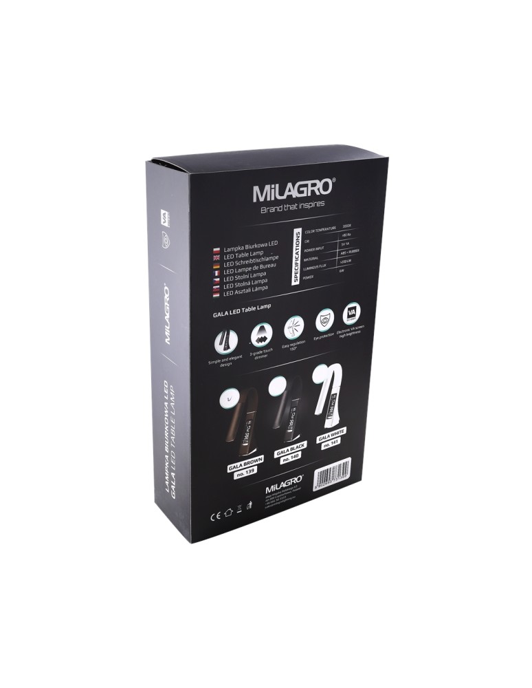 Milagro LAMPKA BIURKOWA GALA 6W LED BRĄZOWA ML139 Milagro LAMPKA BIURKOWA GALA 6W LED BRĄZOWA ML139