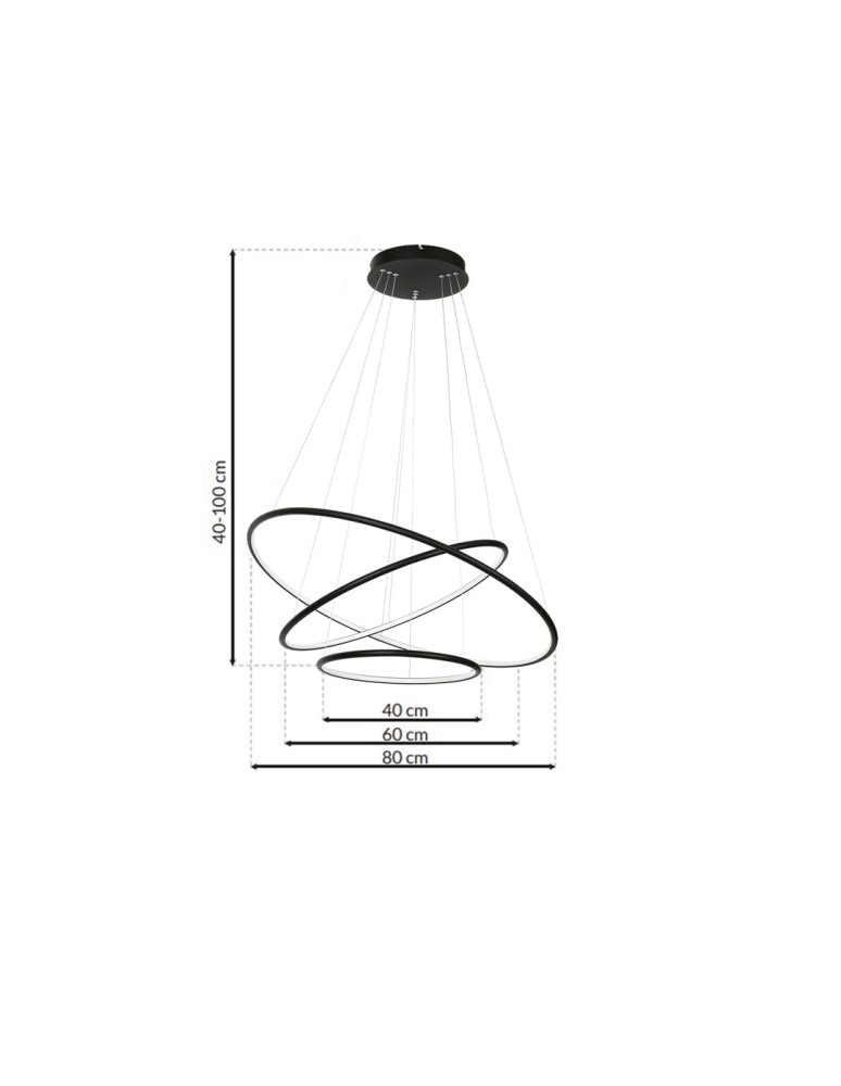 Milagro Lampa Wisząca ORION BLACK 99W LED ML509 Milagro Lampa Wisząca ORION BLACK 99W LED ML509