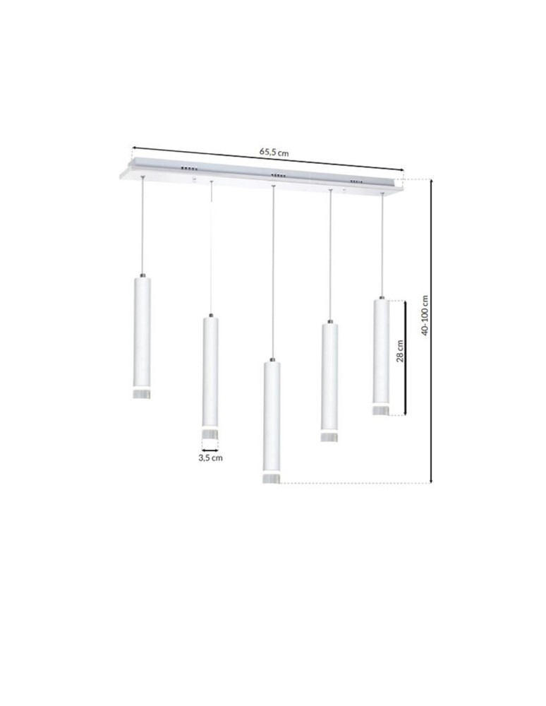 Milagro Lampa Wisząca ALBA 5X5W LED ML190 Milagro Lampa Wisząca ALBA 5X5W LED ML190