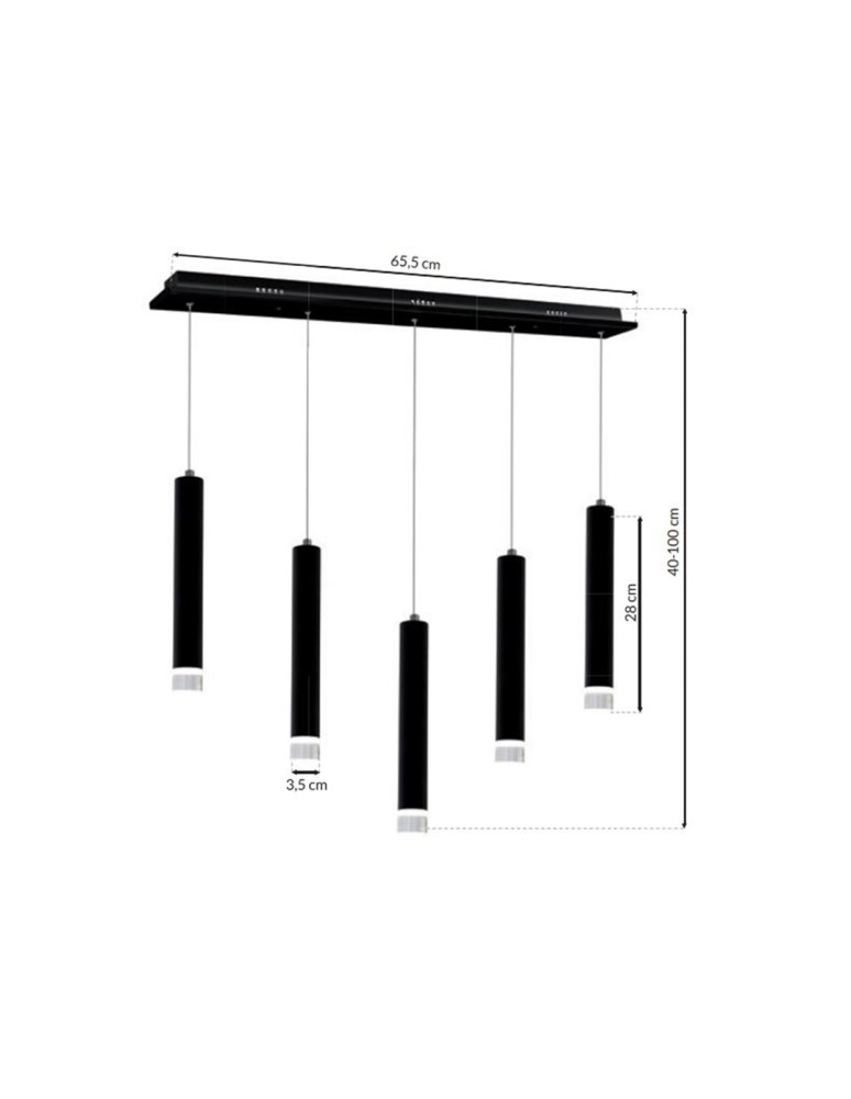 Milagro Lampa Wisząca CARBON 5X5W LED ML184 Milagro Lampa Wisząca CARBON 5X5W LED ML184