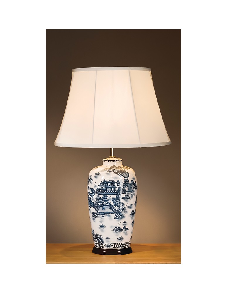 Lampy stołowe z abażurem - LUIS COLLECTION BLUE WILLOW PATTERN 1x60W E27 BLUE TRAD WP/TL Stołowa - produkt kolory-swiatla.pl 1
