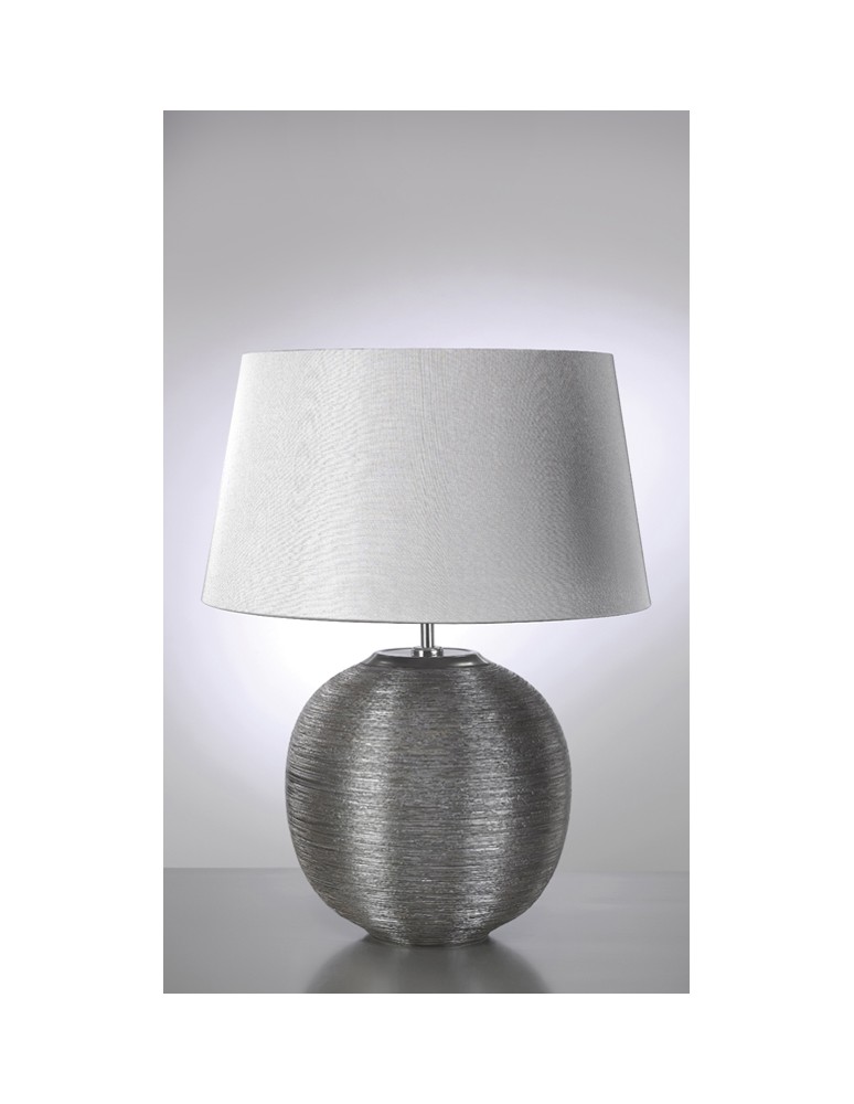 Lampy stołowe z abażurem - LUIS COLLECTION CESAR Srebrny 1x60W E27 CAESAR/TL SIL Stołowa - produkt kolory-swiatla.pl 1