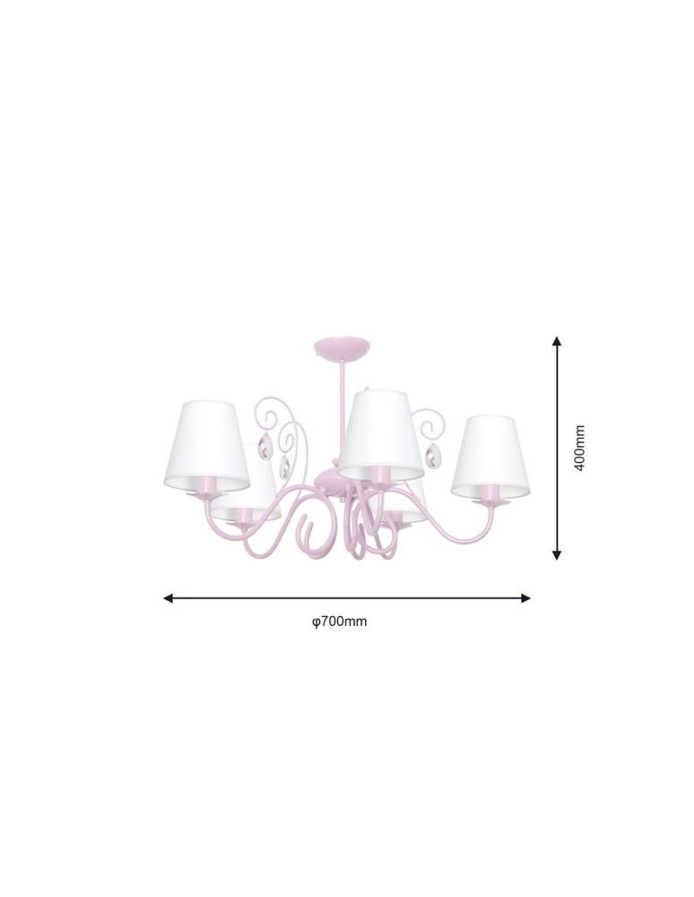 Milagro Żyrandol SARA PINK 5xE14 MLP1052 Milagro Żyrandol SARA PINK 5xE14 MLP1052