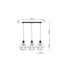 Milagro Lampa wisząca BASKET BLACK 3xE27 MLP7215 Milagro Lampa wisząca BASKET BLACK 3xE27 MLP7215