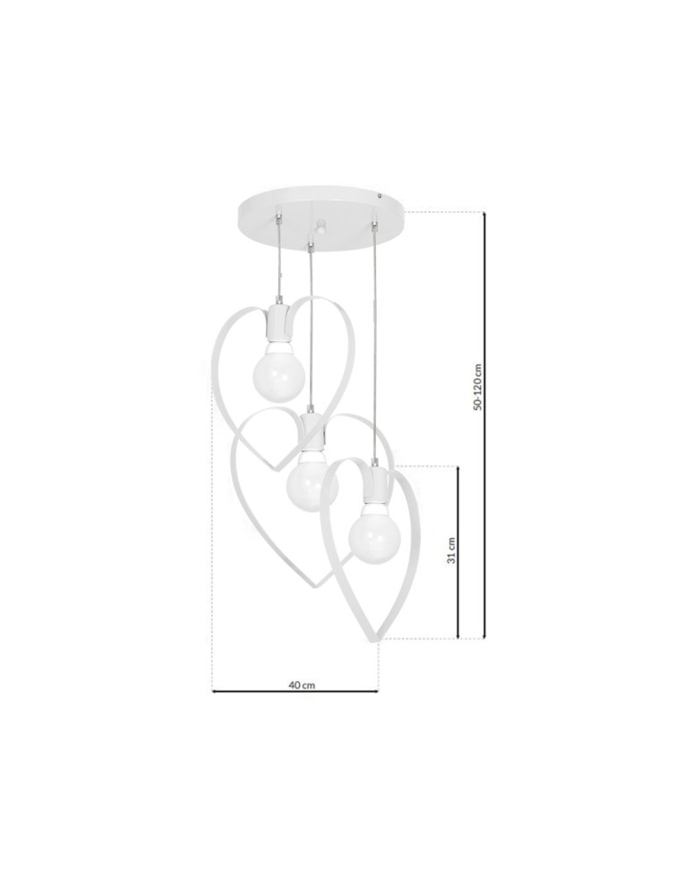 Milagro Lampa wisząca AMORE WHITE 3xE27 MLP9951 Milagro Lampa wisząca AMORE WHITE 3xE27 MLP9951