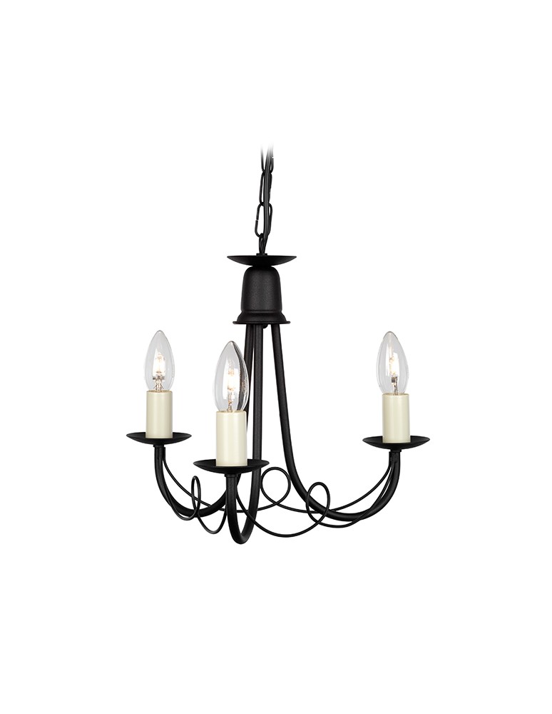 Żyrandole retro - Elstead Lighting Interior Wisząca MINSTER 3x60W E14 MN3 BLACK - produkt kolory-swiatla.pl 1