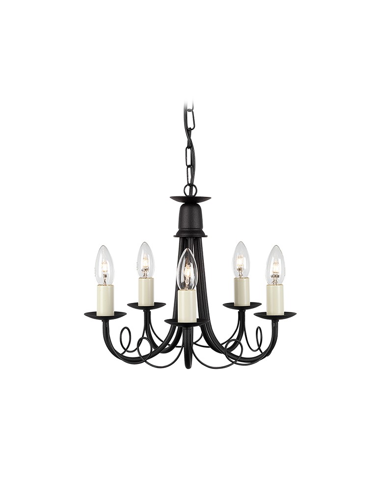 Żyrandole retro - Elstead Lighting Interior Wisząca MINSTER 5x60W E14 MN5 BLACK - produkt kolory-swiatla.pl 1