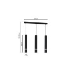 Lampy wiszące potrójne - Milagro Lampa wisząca JOKER BLACK 3xGU10 MLP1414 - product 7