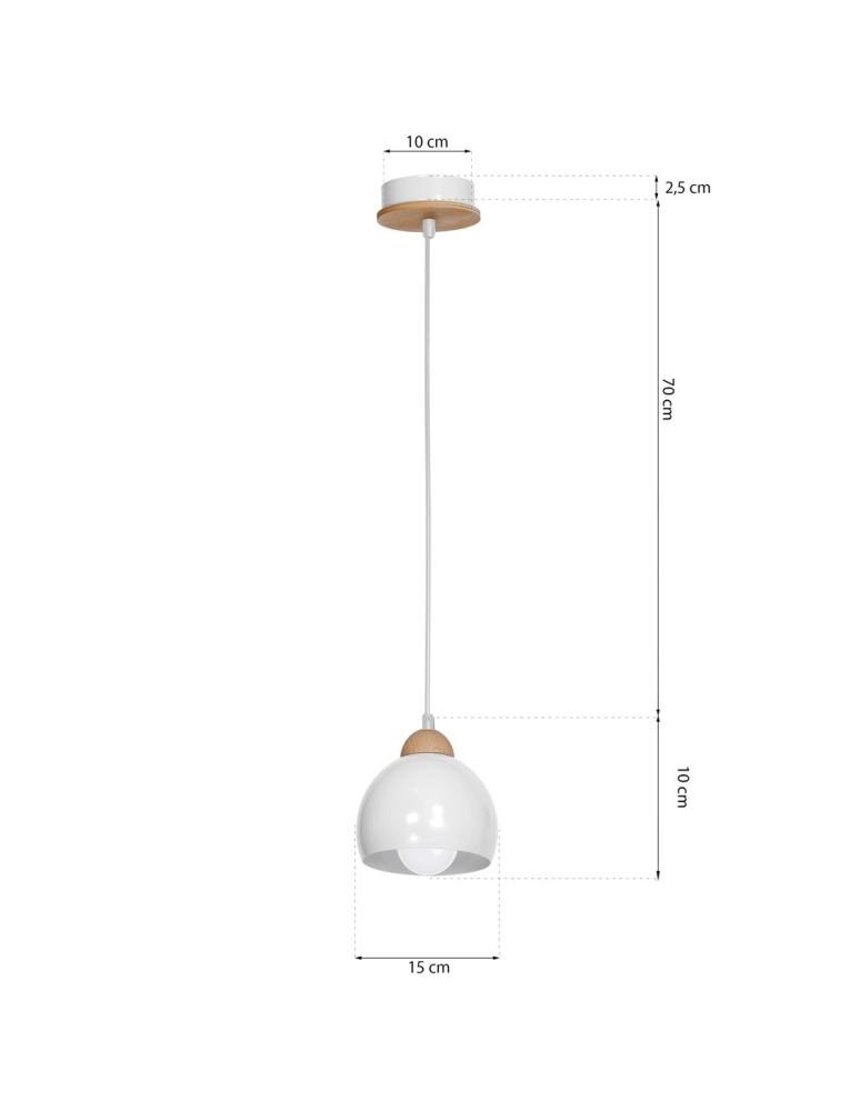 Milagro Lampa wisząca DAMA WHITE 1xE27 MLP6440 Milagro Lampa wisząca DAMA WHITE 1xE27 MLP6440