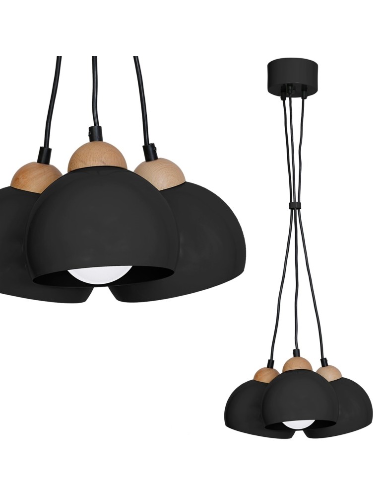 Milagro Lampa wisząca DAMA BLACK 3xE27 MLP6580