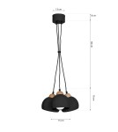 Lampy wiszące - Milagro Lampa wisząca DAMA BLACK 3xE27 MLP6580 - product 8