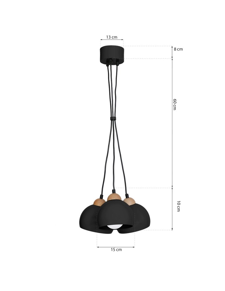 Milagro Lampa wisząca DAMA BLACK 3xE27 MLP6580