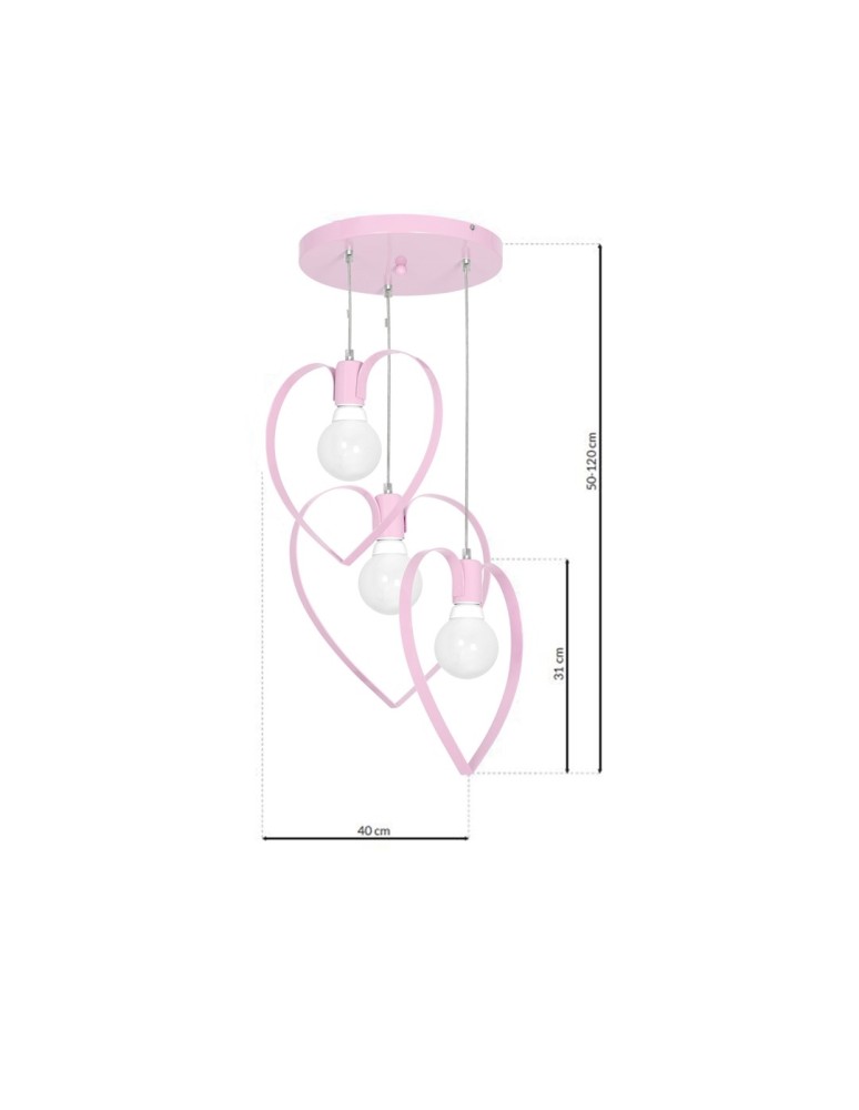 Milagro Lampa wisząca AMORE PINK 3xE27 MLP9954 Milagro Lampa wisząca AMORE PINK 3xE27 MLP9954