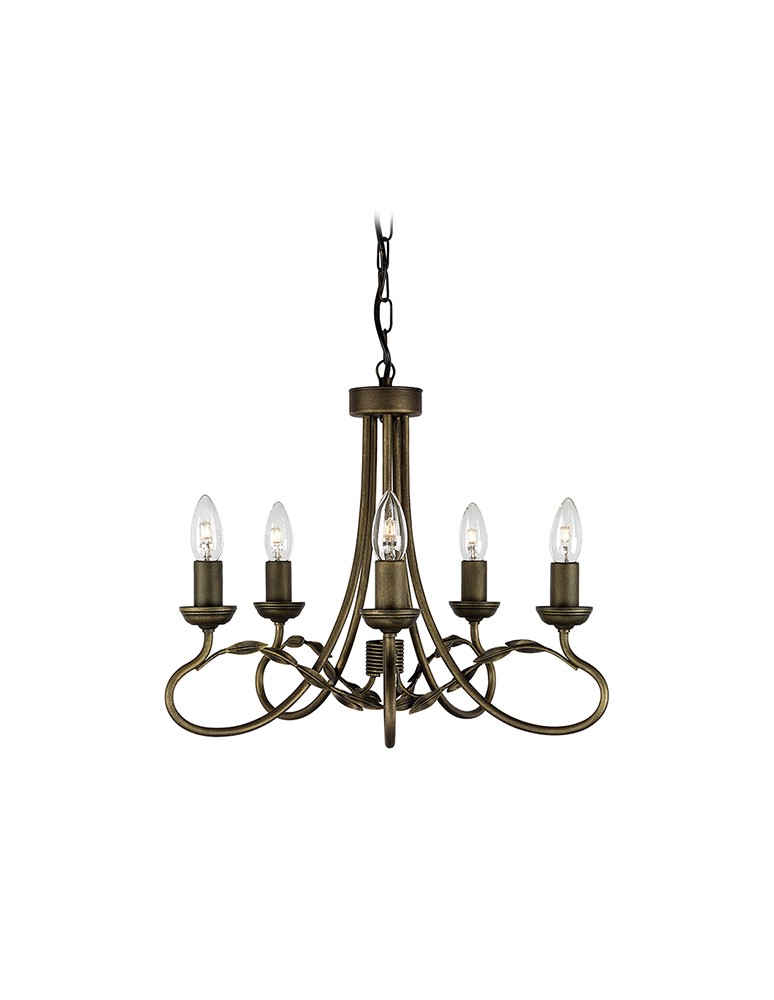 Żyrandole świecznikowe - Elstead Lighting Interior Wisząca OLIVIA 5x60W E27 OV5 BLK/GOLD - produkt kolory-swiatla.pl 1