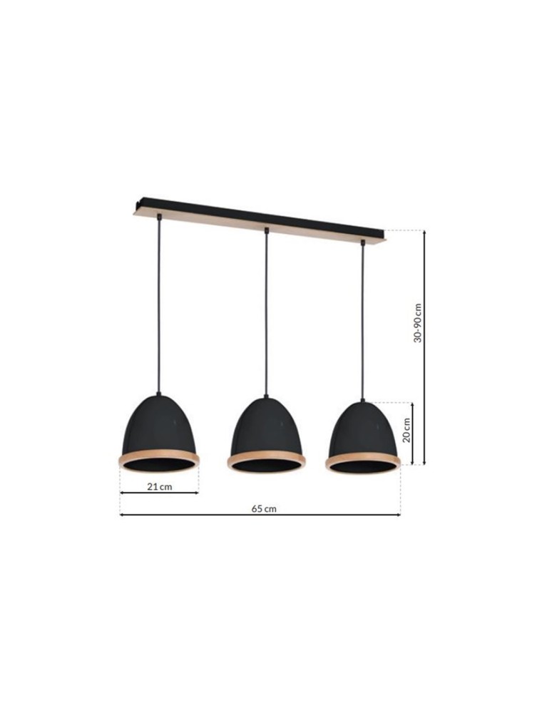 Milagro Lampa wisząca STUDIO BLACK 3xE27 MLP8853 Milagro Lampa wisząca STUDIO BLACK 3xE27 MLP8853