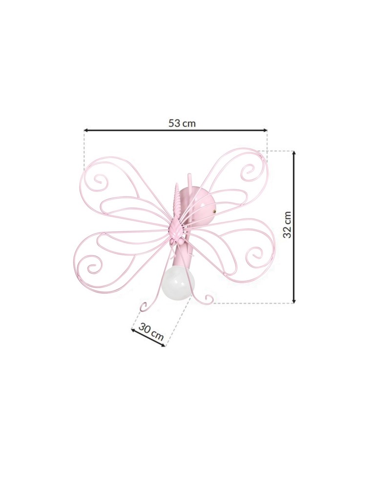 Milagro Kinkiet MOTYL 2 PINK 1xE27 MLP3931