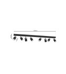 Milagro Lampa sufitowa JOKER BLACK 8xGU10 MLP9482 Milagro Lampa sufitowa JOKER BLACK 8xGU10 MLP9482