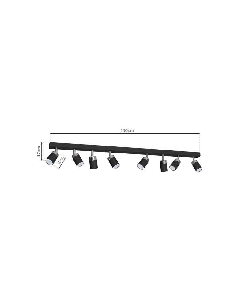Milagro Lampa sufitowa JOKER BLACK 8xGU10 MLP9482 Milagro Lampa sufitowa JOKER BLACK 8xGU10 MLP9482