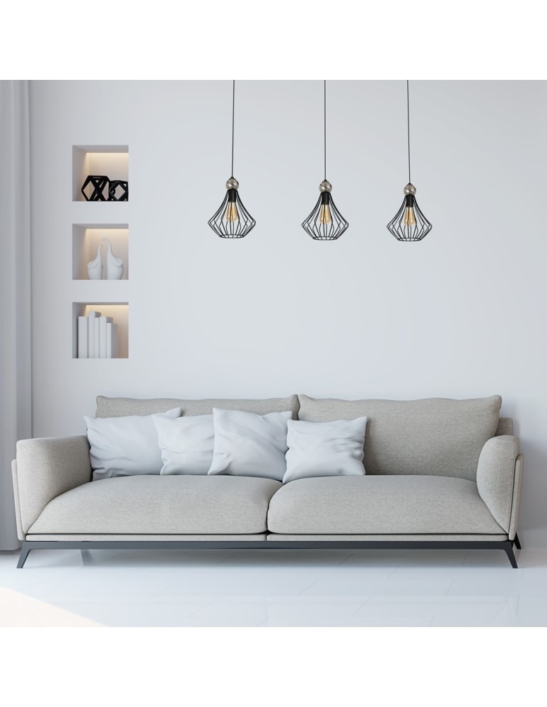 Milagro Lampa wisząca JEWEL BLACK 3xE27 MLP4209