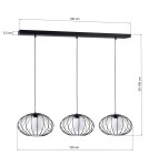 Lampy wiszące - Milagro Lampa Wisząca KRONOS BLACK 3xE14 MLP4424 - product 6
