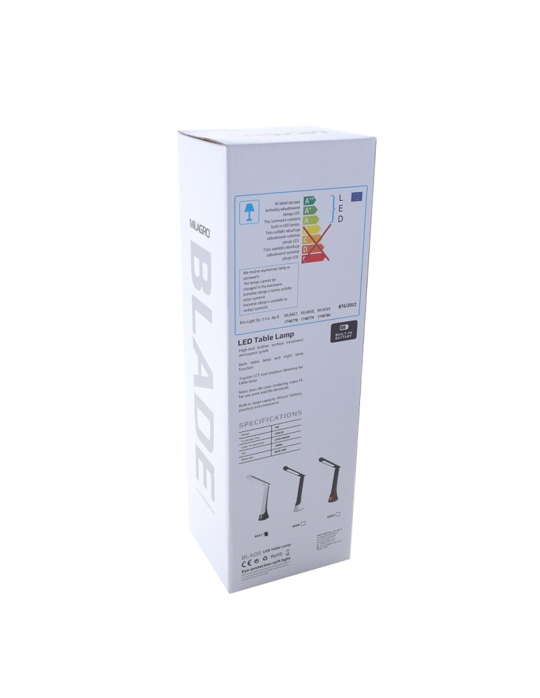 Milagro Lampa Biurkowa BLADE 5W LED Czarna ML4667 Milagro Lampa Biurkowa BLADE 5W LED Czarna ML4667
