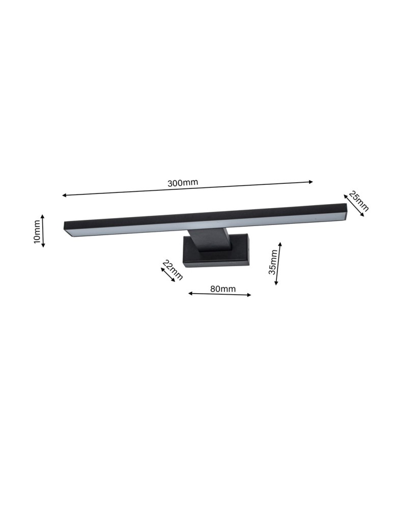 Milagro Kinkiet SHINE BLACK 30cm 7W LED ML4378 Milagro Kinkiet SHINE BLACK 30cm 7W LED ML4378