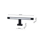 Kinkiety łazienkowe - Milagro Kinkiet SHINE BLACK 40cm 7W LED ML4379 - product 6