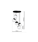 Milagro Lampa wisząca SFERA BLACK 5xE14 MLP8869 Milagro Lampa wisząca SFERA BLACK 5xE14 MLP8869