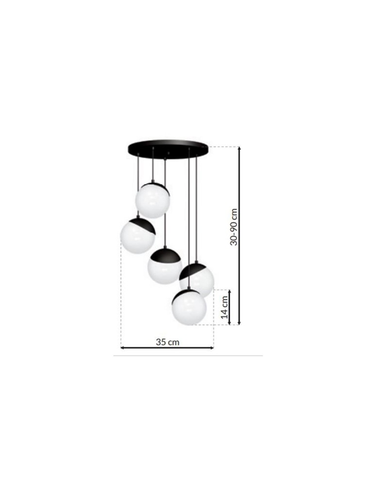 Milagro Lampa wisząca SFERA BLACK 5xE14 MLP8869 Milagro Lampa wisząca SFERA BLACK 5xE14 MLP8869