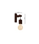 Kinkiety loftowe - industrialne - Milagro Kinkiet JACK 1xE27 Orzech MLP4359 - product 7
