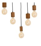 Milagro Lampa Wisząca JACK 5xE27 Dąb MLP4358 Milagro Lampa Wisząca JACK 5xE27 Dąb MLP4358
