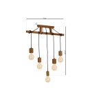 Milagro Lampa Wisząca JACK 5xE27 Dąb MLP4358 Milagro Lampa Wisząca JACK 5xE27 Dąb MLP4358