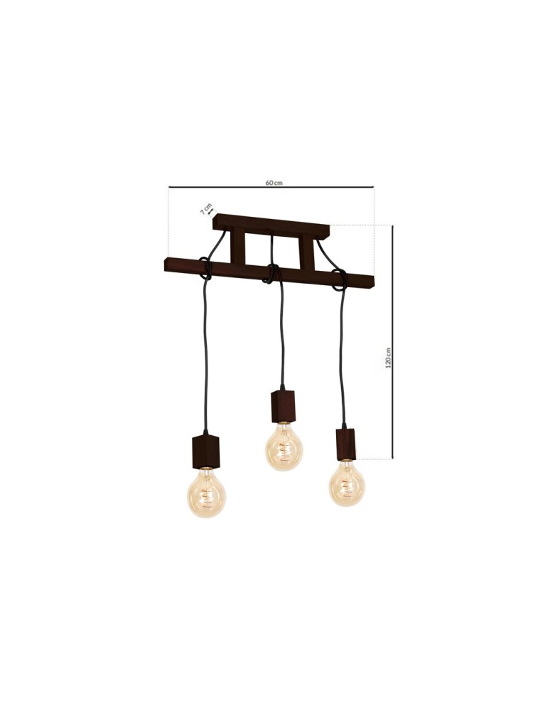 Milagro Lampa Wisząca JACK 3xE27 Orzech MLP4360 Milagro Lampa Wisząca JACK 3xE27 Orzech MLP4360