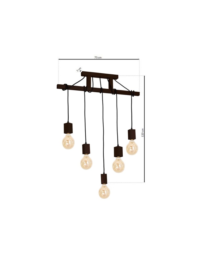 Milagro Lampa Wisząca JACK 5xE27 Orzech MLP4361 Milagro Lampa Wisząca JACK 5xE27 Orzech MLP4361